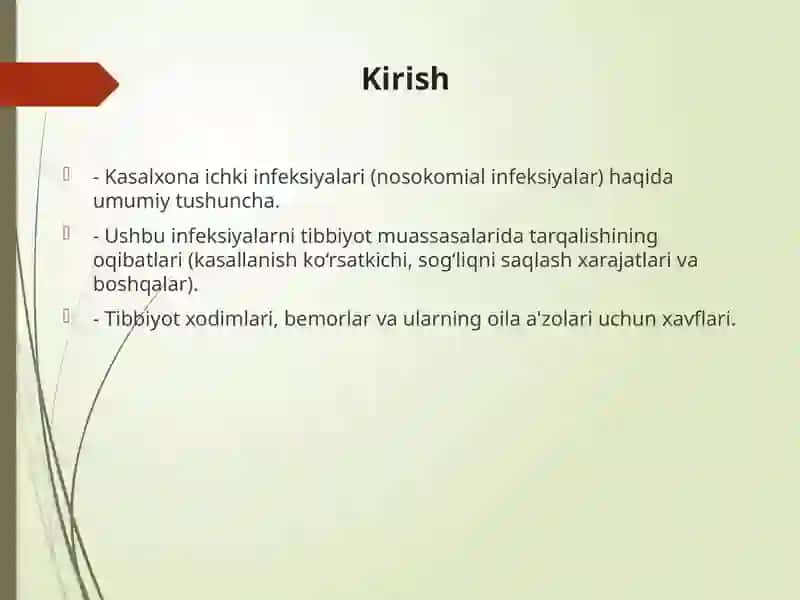 kasalxona ichi infeksiyasi va havo muhitining bakteriologik ifloslanishi 2