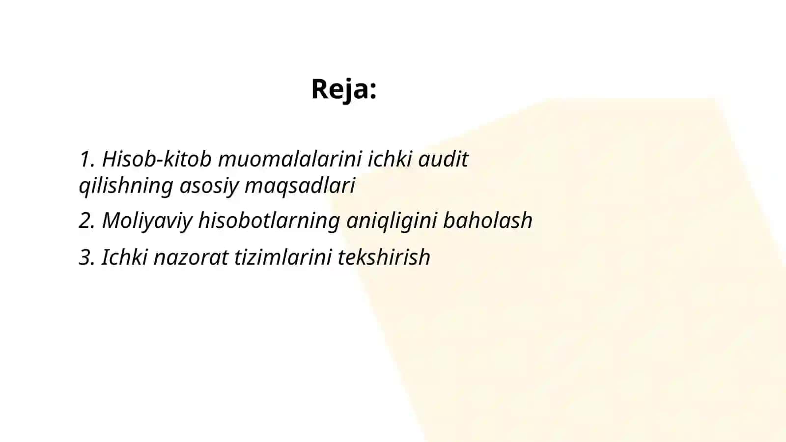 Hisob-kitob muomalalari ichki auditi 2