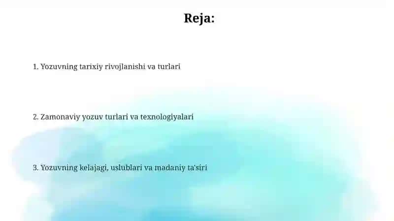 Yozuvning tarixiy va zamonaviy turli 2