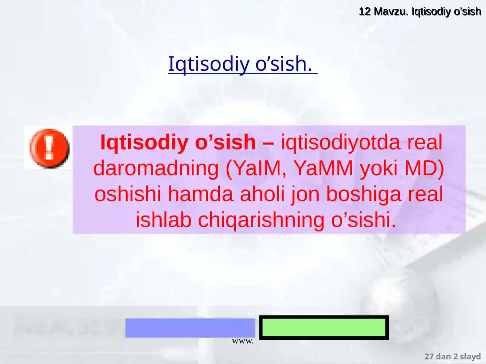 Iqtisodiy o’sish 2