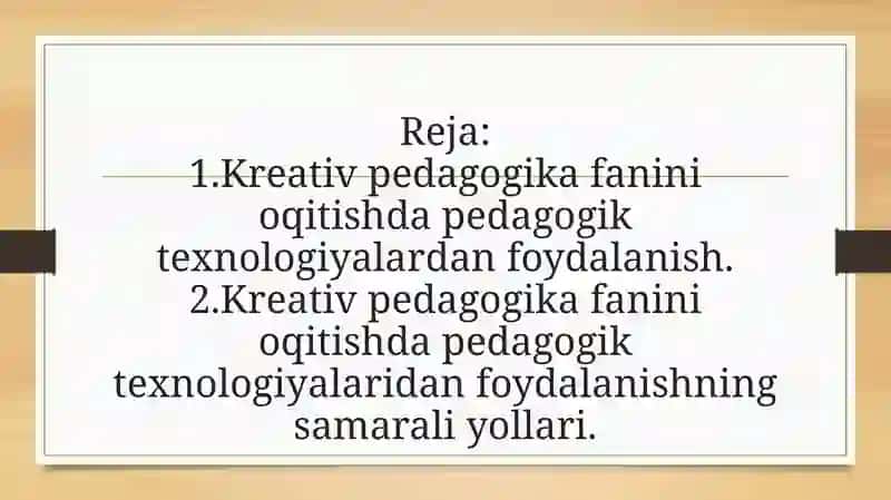 Pedagogika fanini o'qitishda pedagogik texnologiyalardan foydalanish 2