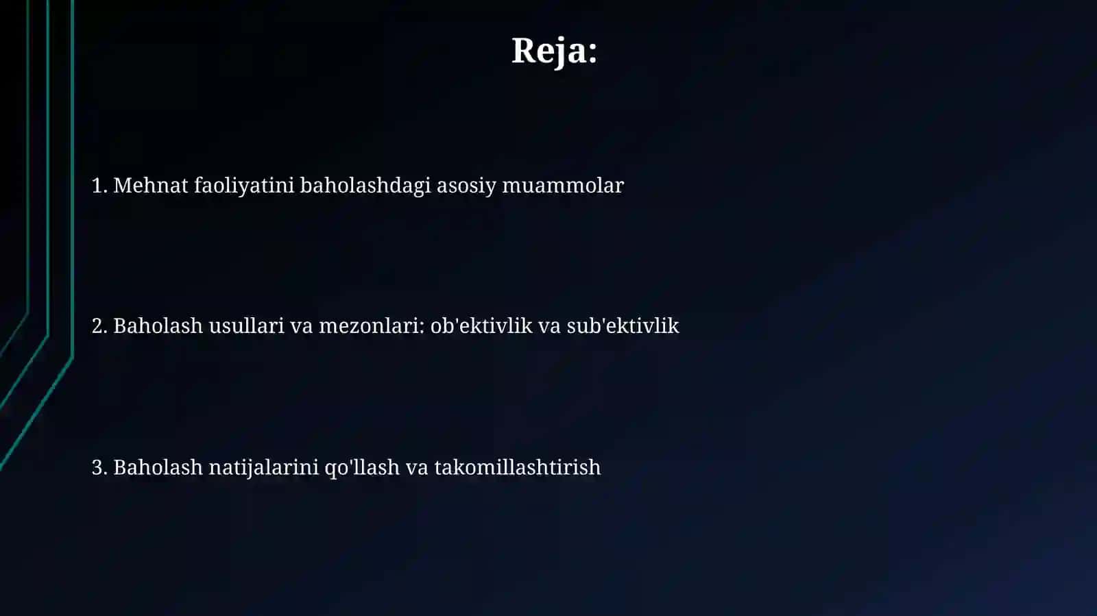 Mehnat faoliyatini baholashdagi asosiy muammolar 2