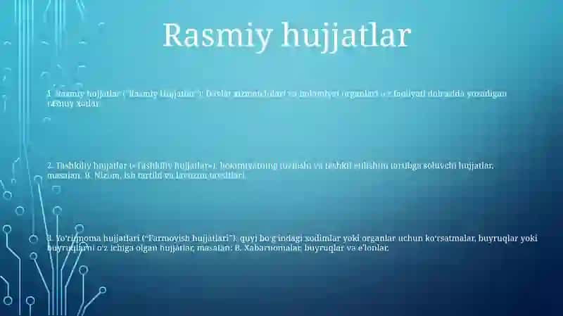 Rasmiy Hujjat Turlari Tashkiliy Hujjatlar Farmoyish Hujjatlar 2