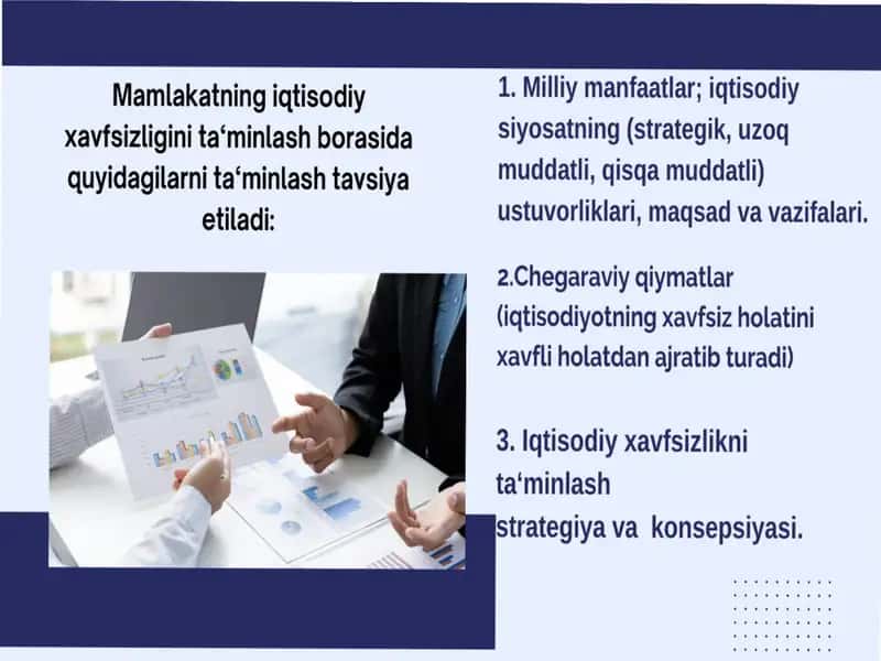 Mamlakatning iqtisodiy xavfsizligini ta’minlash 2