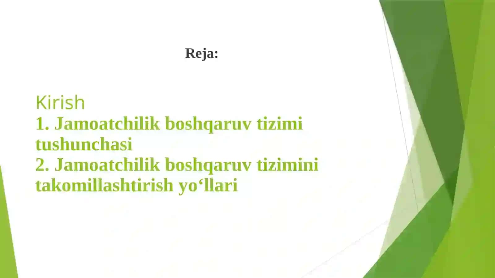 Jamuotchik boshqaruv tizimini takomillashtirish va mahalabay ishlash amaliyotining oʻrni boʻyicha ahborat maʼlumotlar statistik jadval tuzish 2