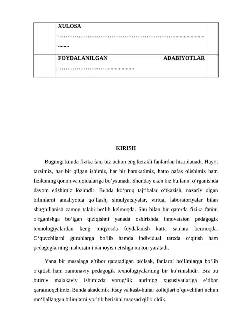 Yorugʻlik nurining toʻlqin va zarra xususiyatlarini oʻqitizh metodikasi 2