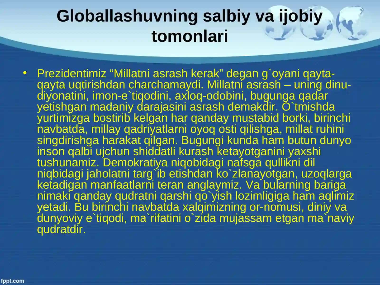 Globallashuvning Salbiy va Ijobiy Tomonlari 2