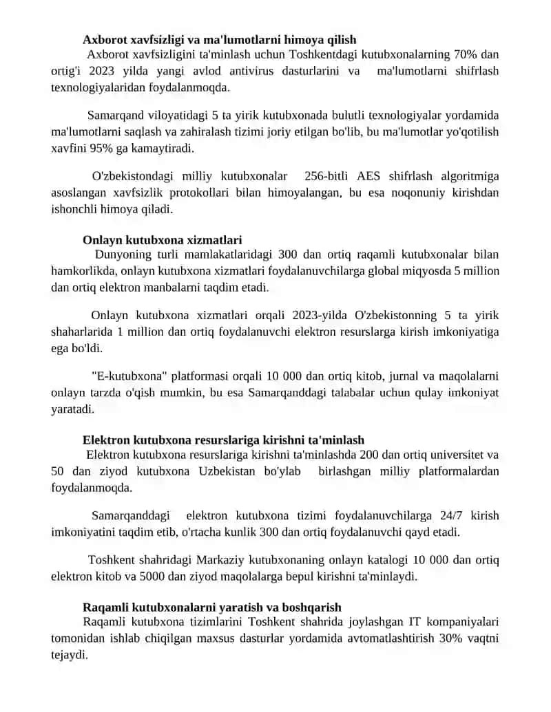 Zamonaviy texnologiyalar yordamida kutubxona-axborot xizmatlarini tashkil etish 2