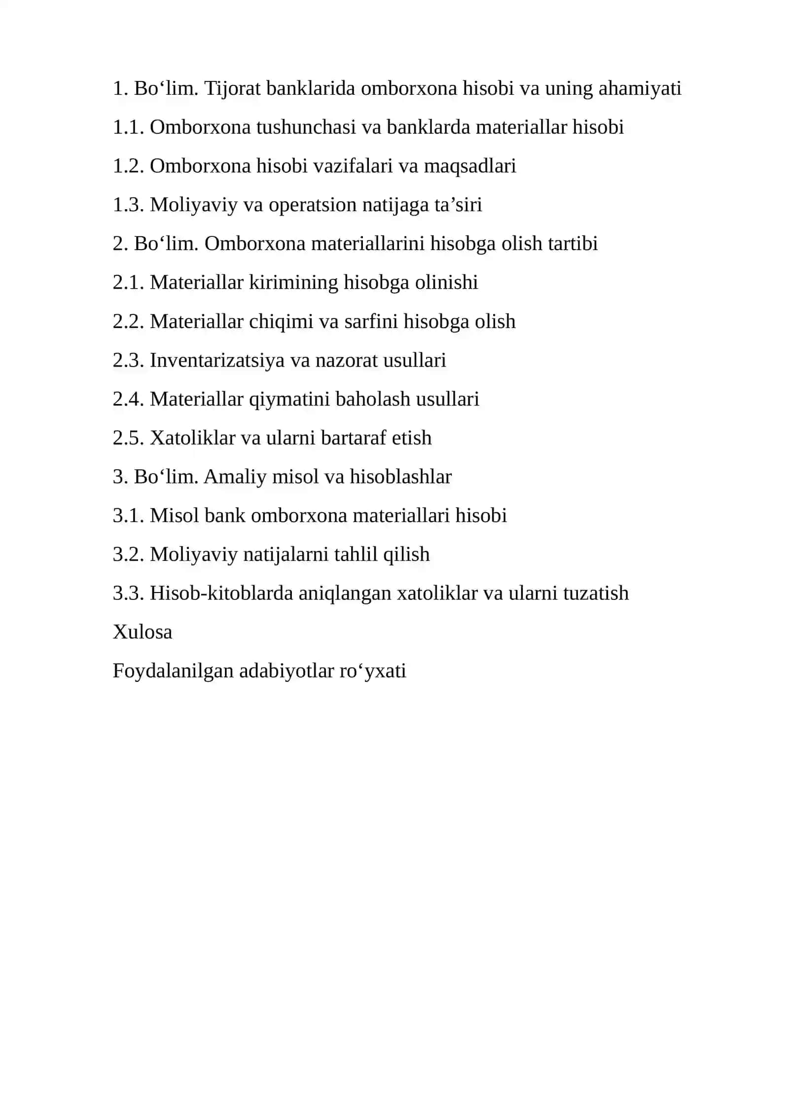 TIJORAT BANKLARI OMBORXONASIDAGI MATERIALLARNI HISOBGA OLISH TARTIBI 2