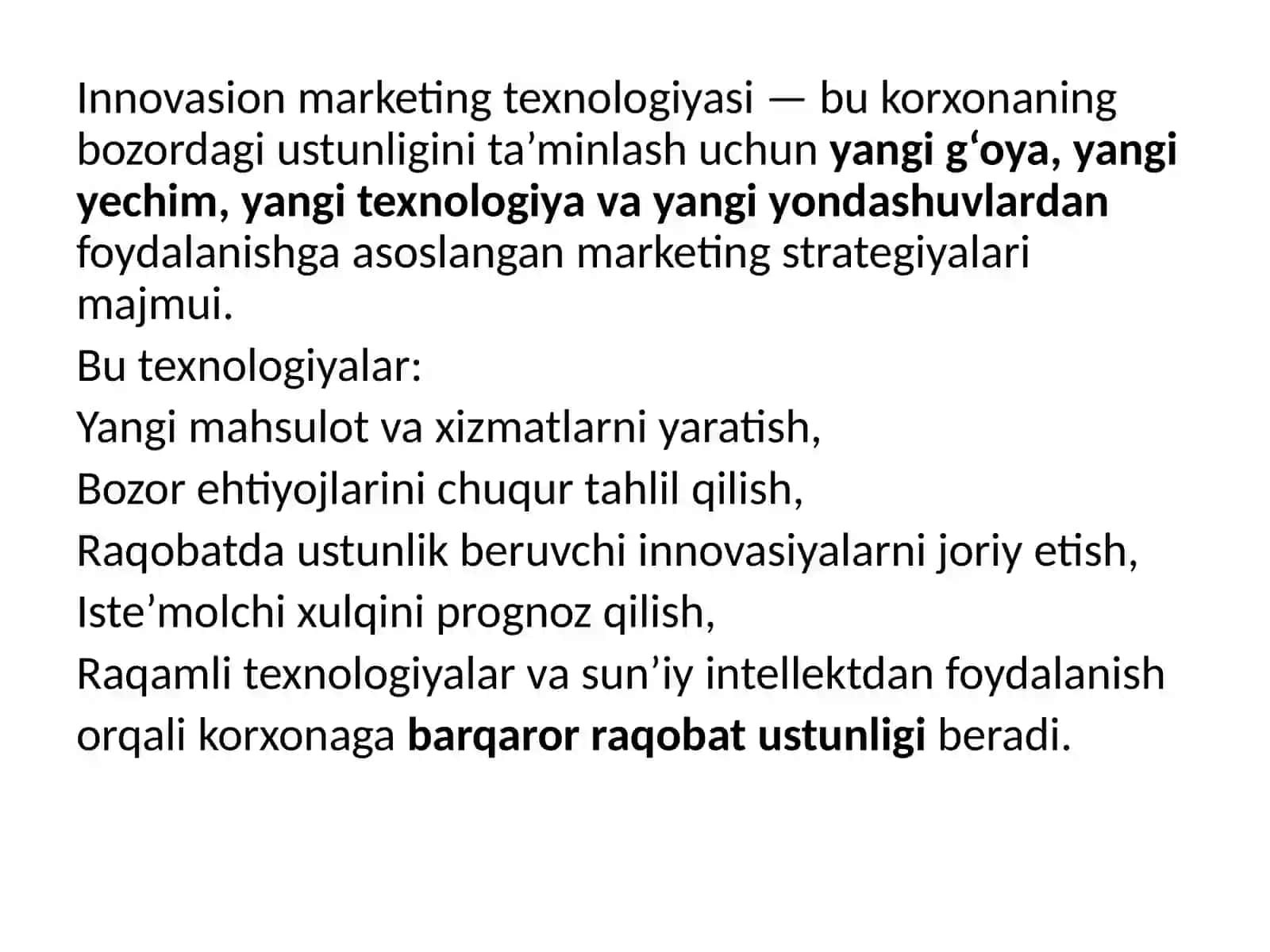 Innovasion marketing texnologiyasi 2