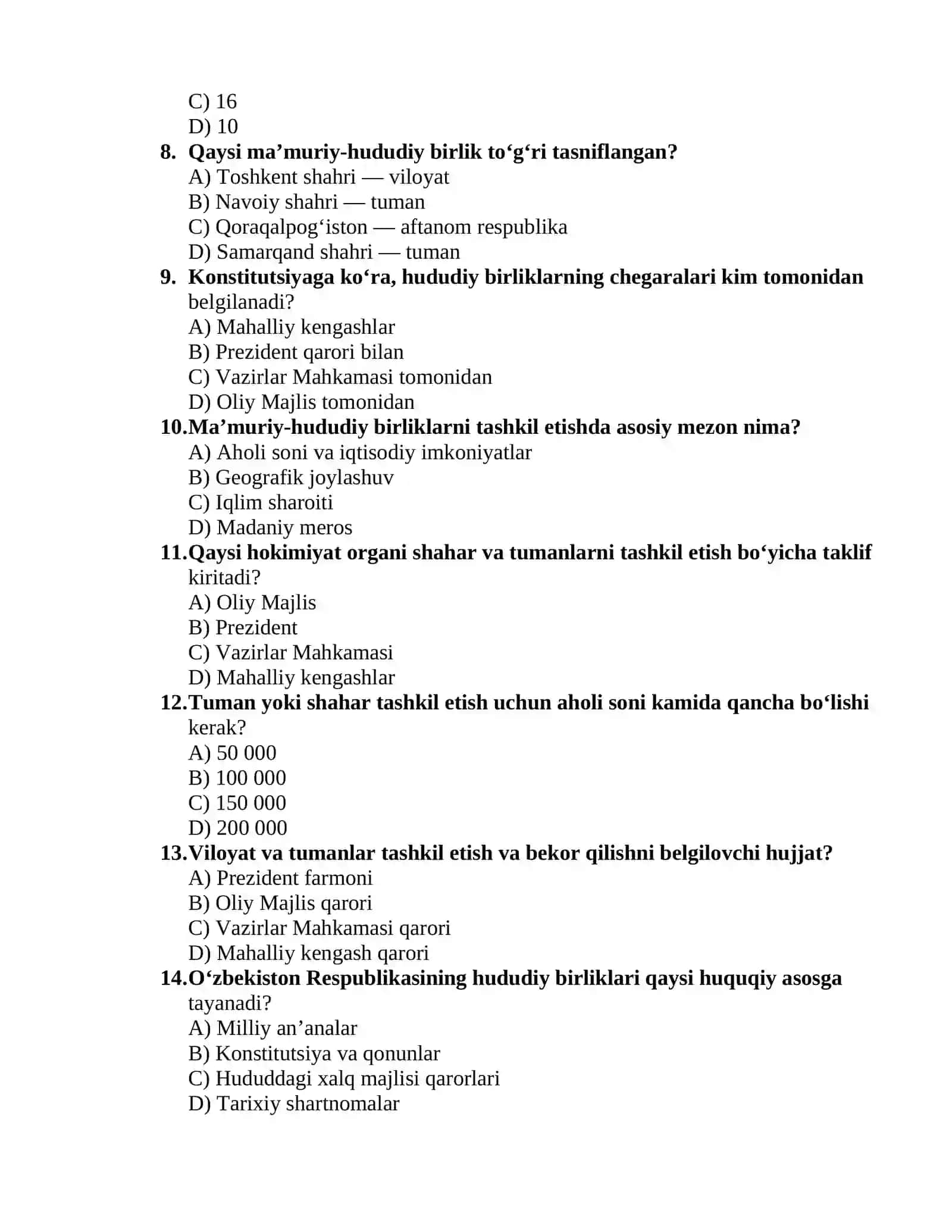 Oʻzbekiston Respublikasining Ma’muriy-Hududiy Tuzilishi 2