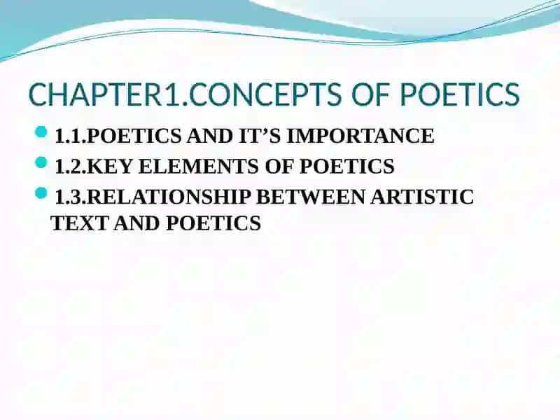 Poetics and Artistic Texts 2
