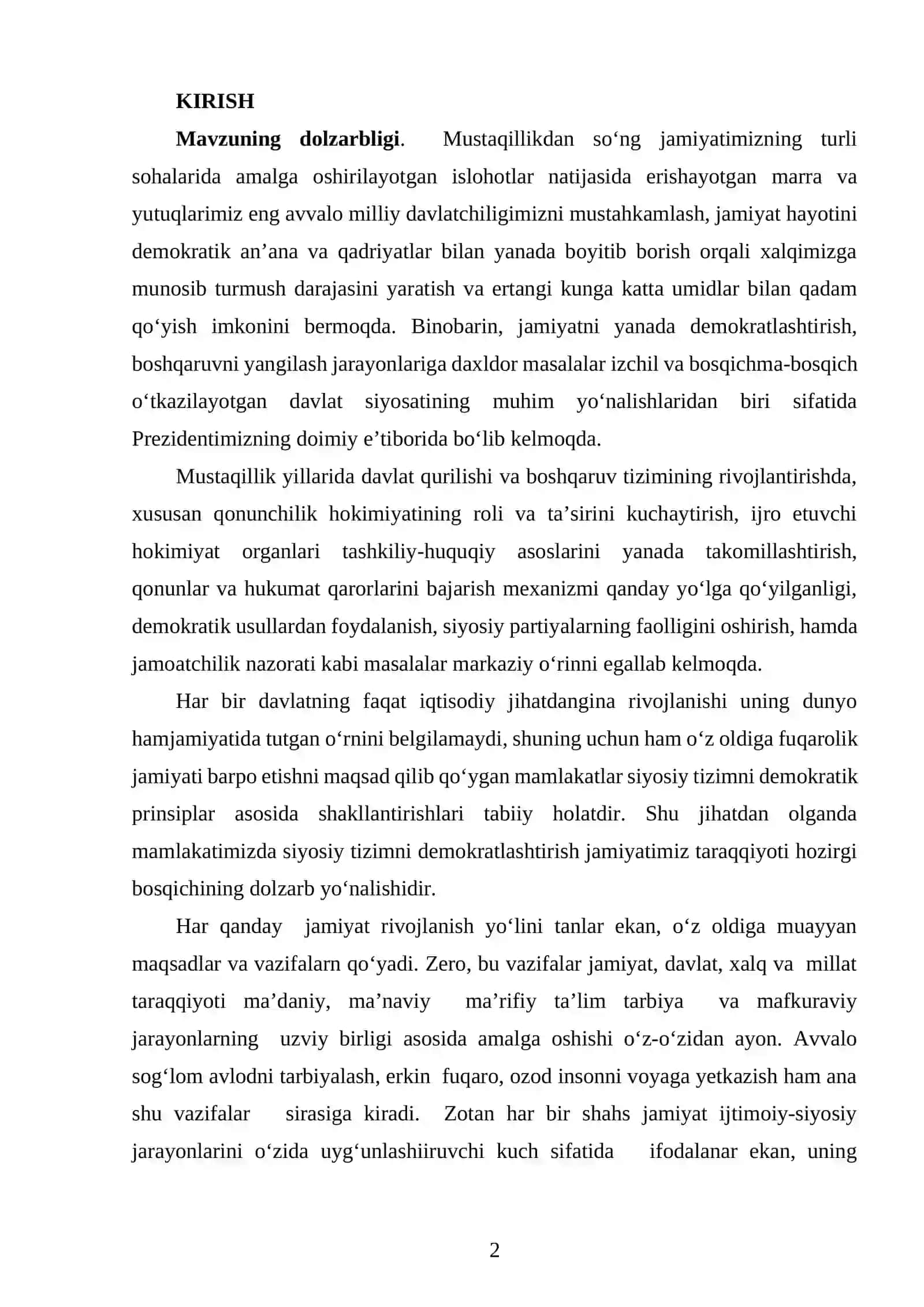 Mavzuning dolzarbligi 2