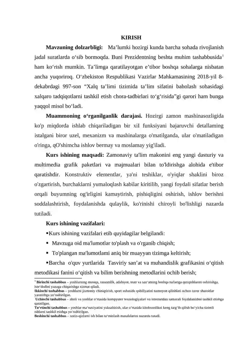 MASHINASOZLIK CHIZMACHILIGIDA ISH CHIZMALARINI BAJARISHDA QO'YILADGAN TALABLAR 2