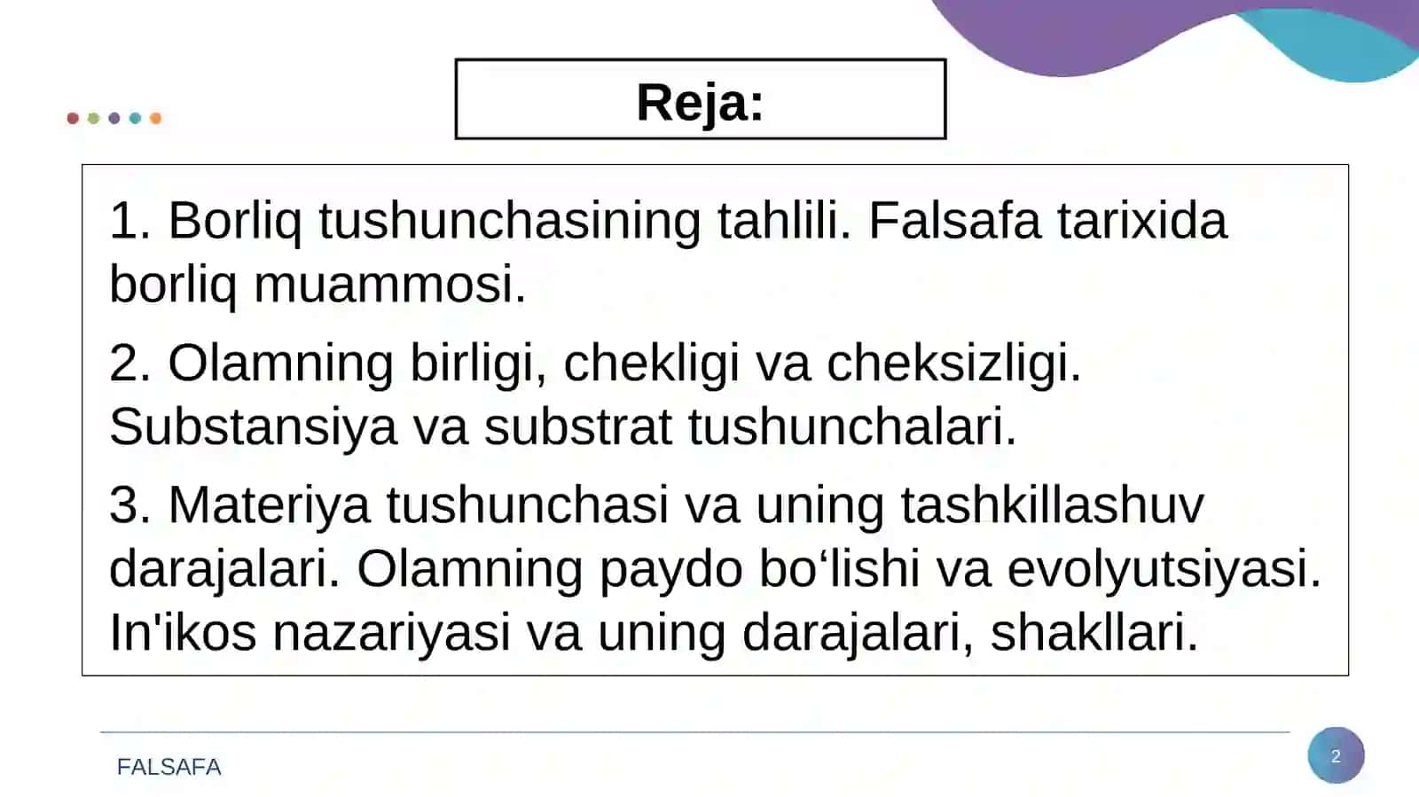 Borliq – Falsafa 2