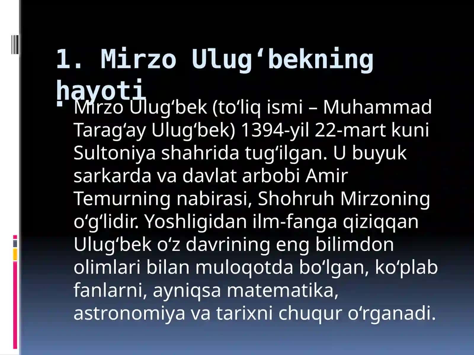 Mirzo Ulug'bek-davlat arbobi va buyuk olim 2
