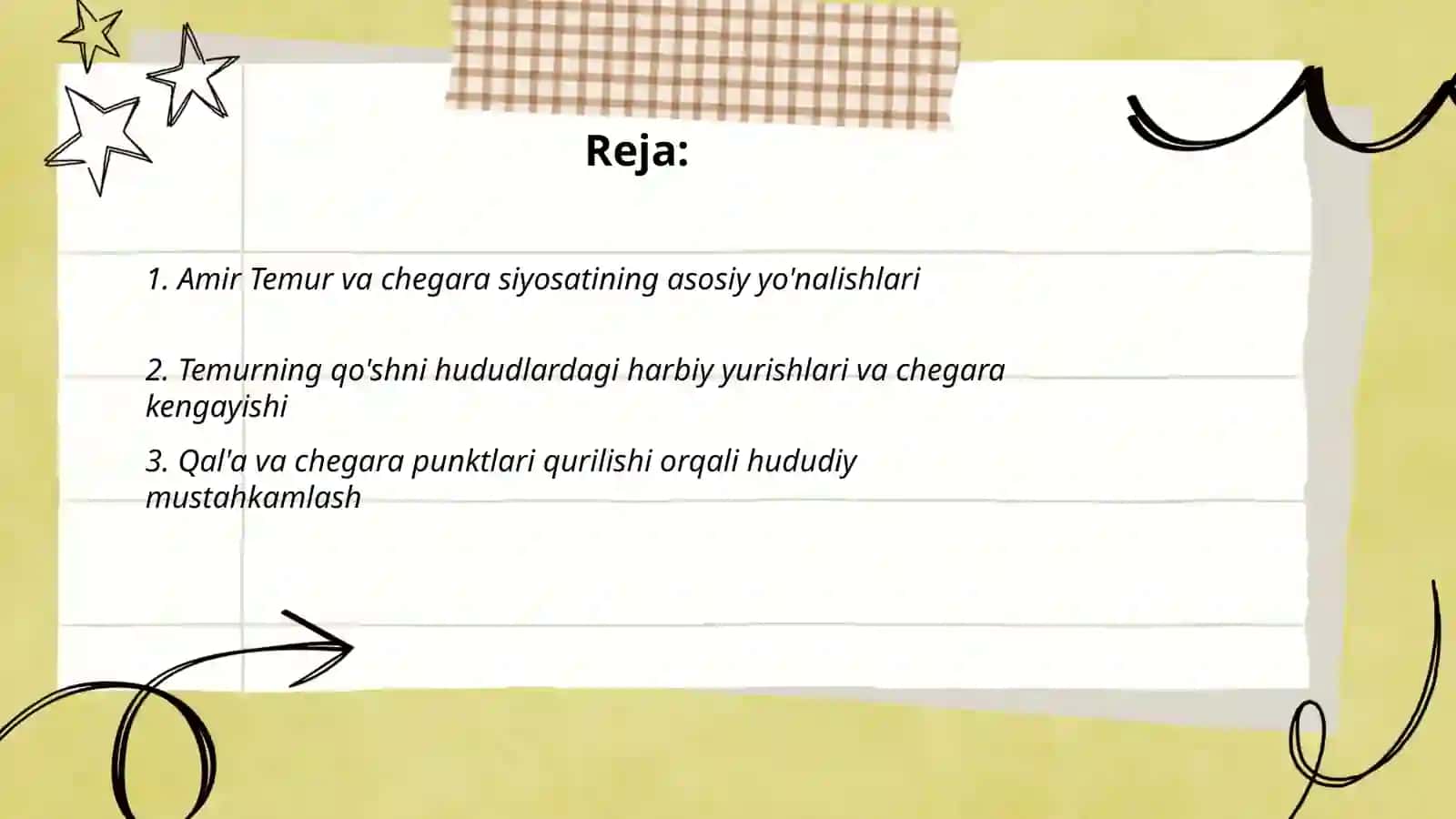 Amir Temurning davlat chegaralarini mustahkamlanishi 2