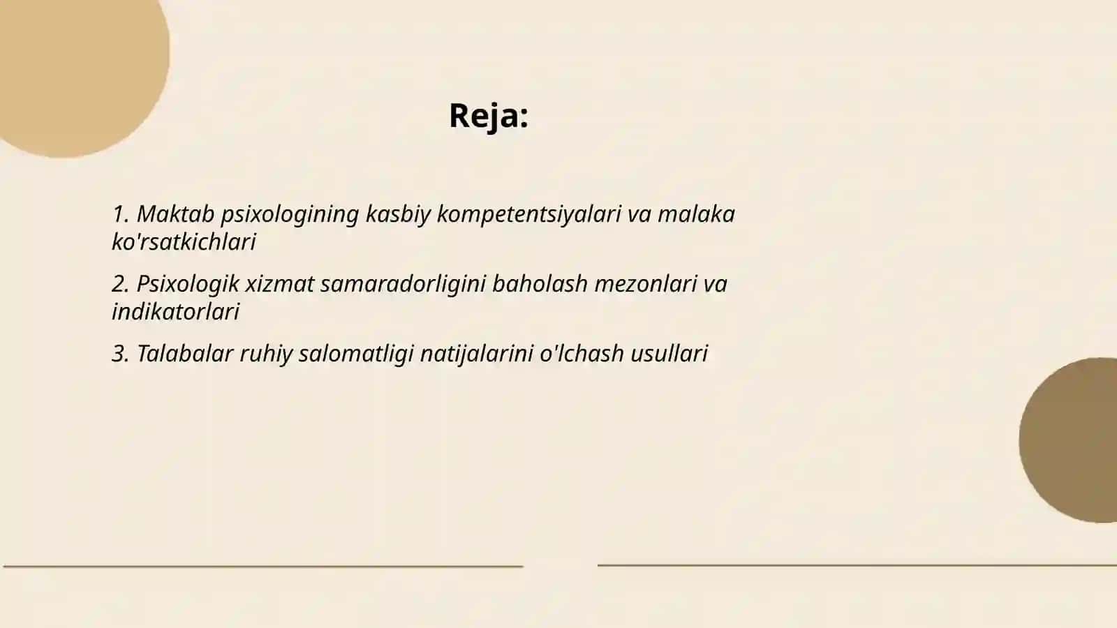 Maktab Psixologning professional faoliyatni samaradorligi ko'rsatkichlari va shartlari 2