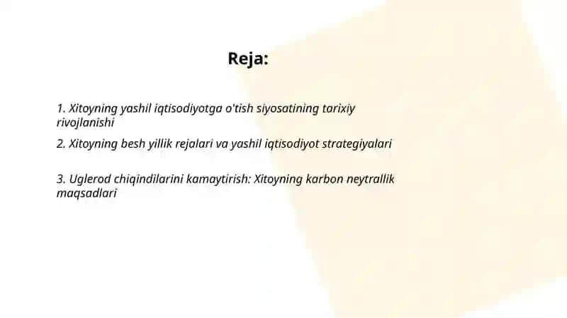Yashil iqtisodiyot’ga o'tishning Xitoy tajribasi 2