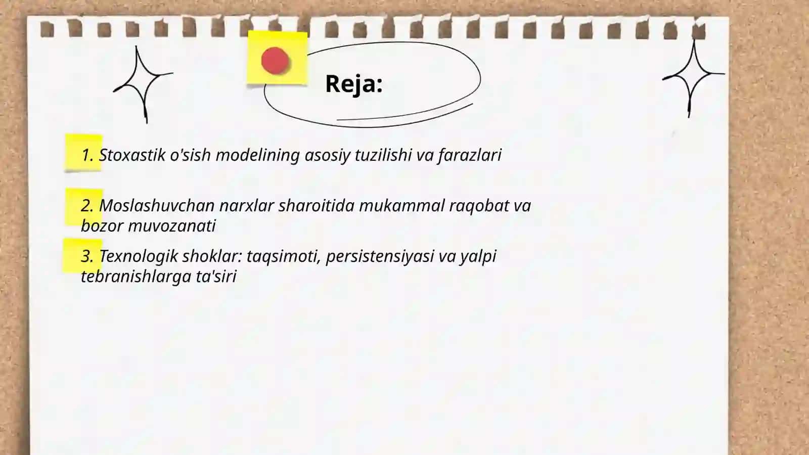 Agregat tebranishlarning stoxastik o'sish modeli 2