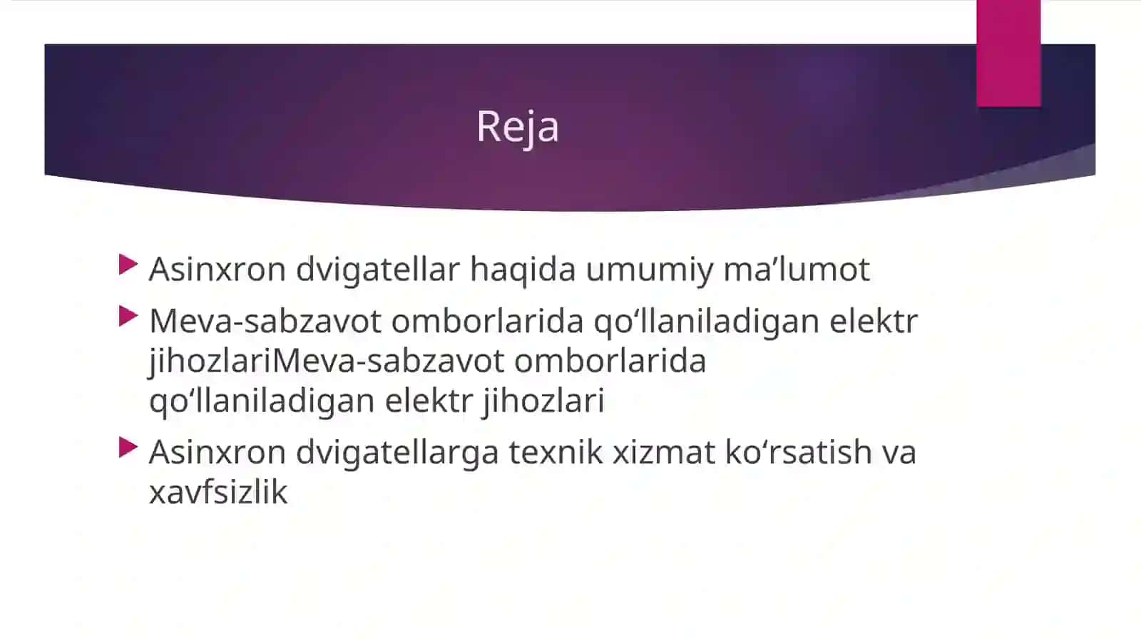 SINXRON DVIGATELLAR VA ULARNING MEVA SABZAVOT OMBORLARIDAGI ROLI 2