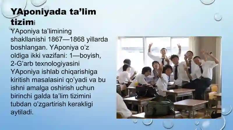YAponiyada ta’lim tizimi 2