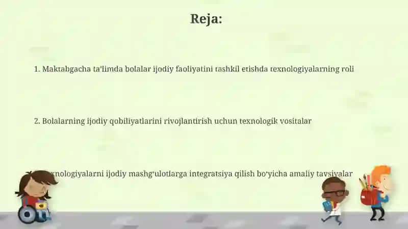 Maktabgacha taʼlimda bolalarni ijodiy faoliyatini tashkil qilish texnologiyasi 2