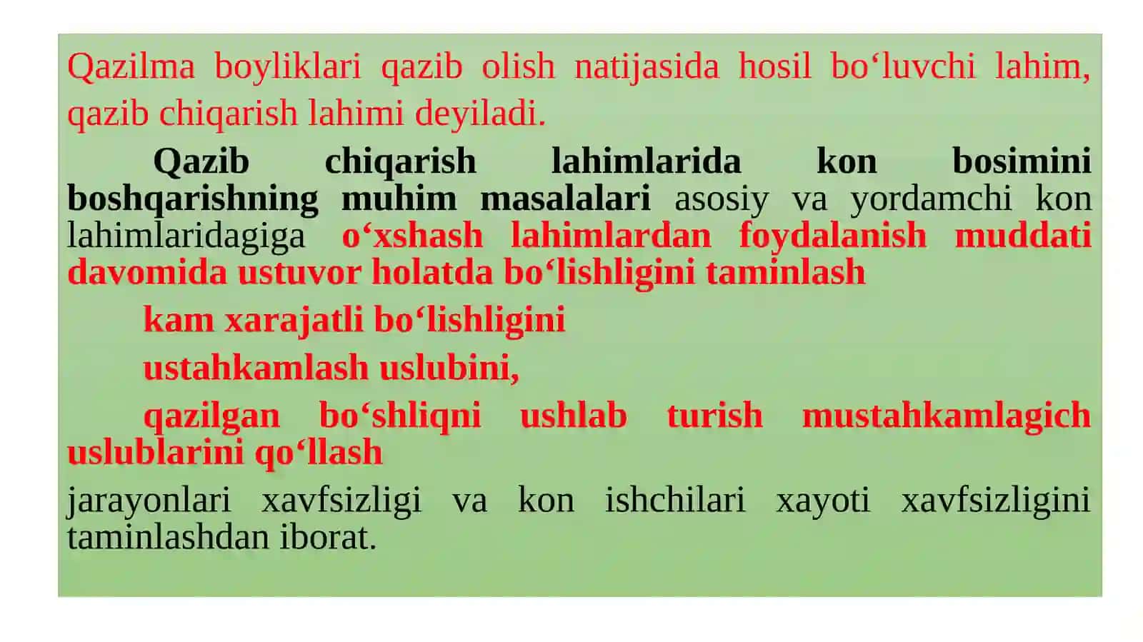 Qazib chiqarish lahimlari 2