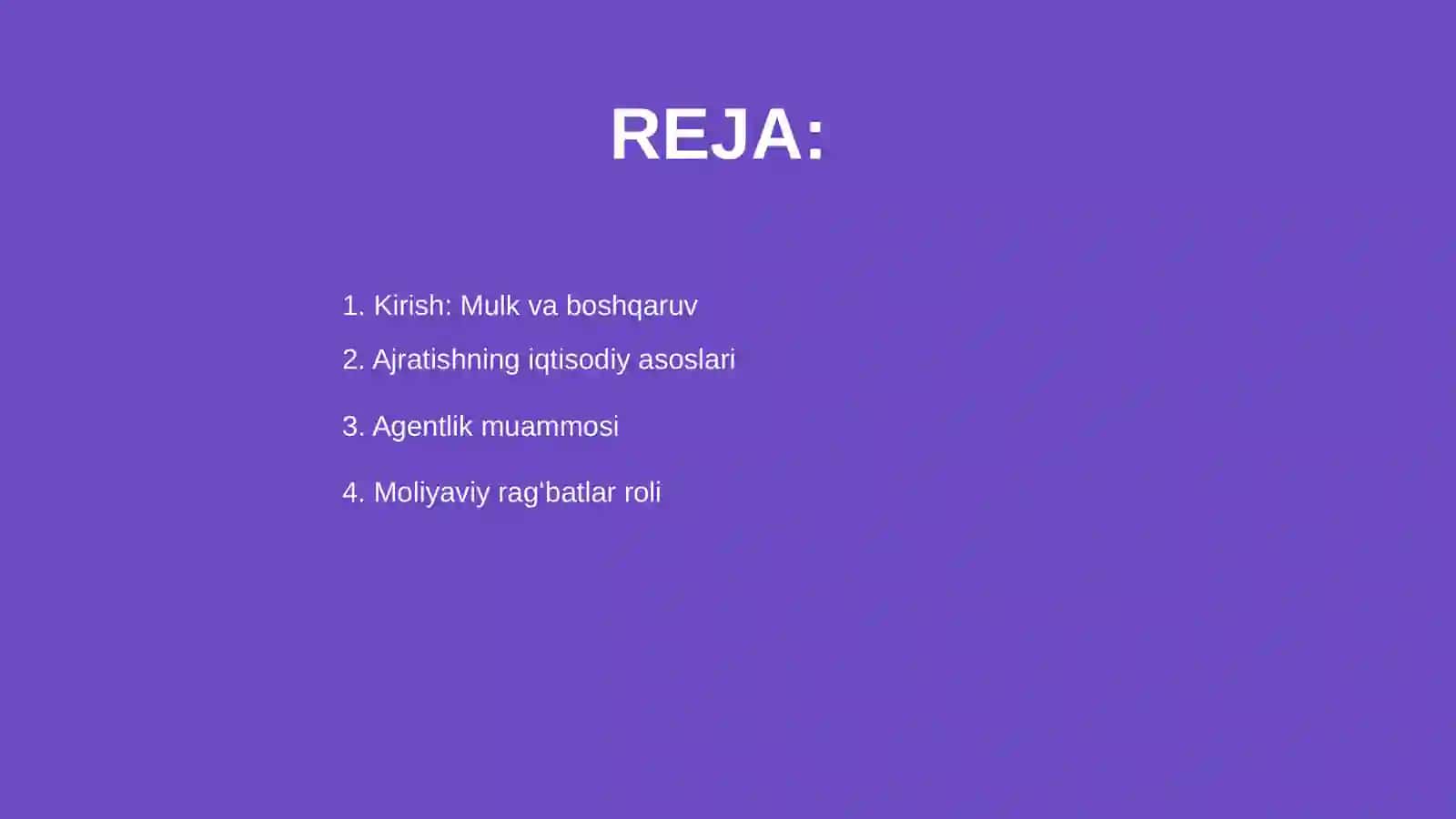 Mulkni boshqaruvdan ajratishning (huquqlarning) moliyaviy sabablari 2