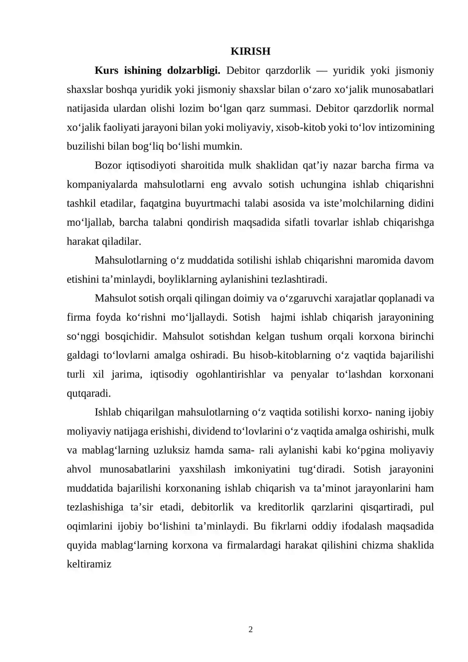 Debitorlik va kreditorlik qarzlarining umumiy hajmini tahlili 2
