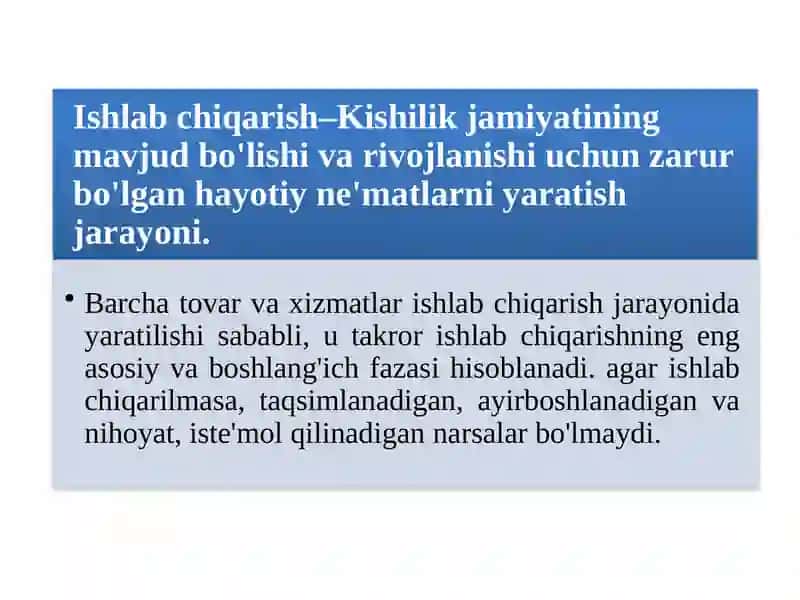 Ishlabchiqarish Jarayoni 2