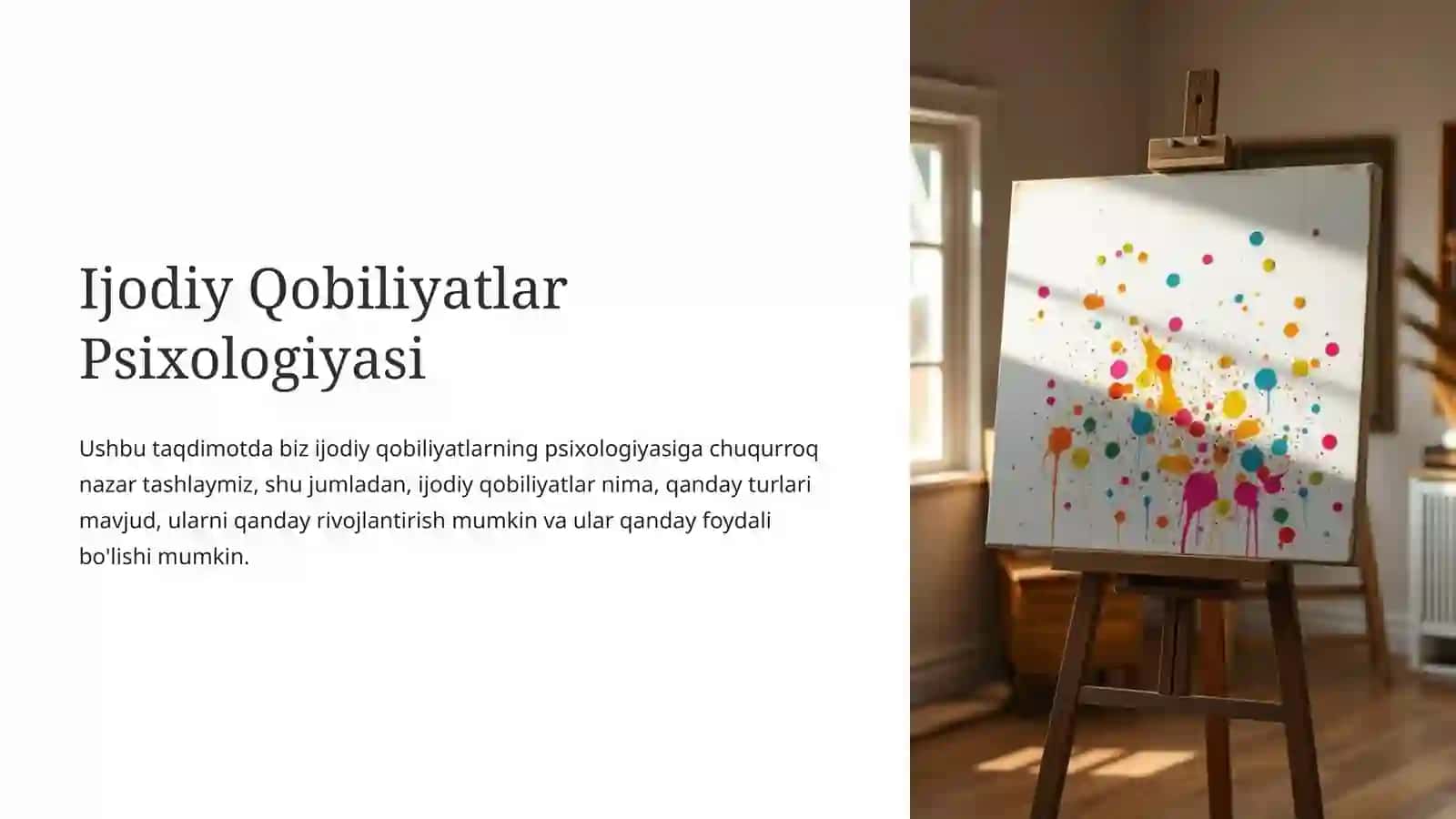 “IJOBIY QOBILIYATLAR PSIXOLOGIYASI” MAVZUSIDA TAYYORLAGAN TAQDIMOTI 2