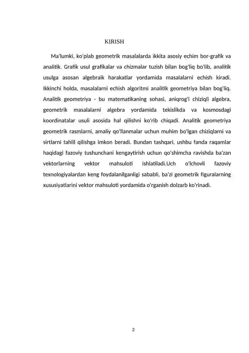 Ikkinchi tartibli egri chiziqlar uchun yagonalik teoremasi 2