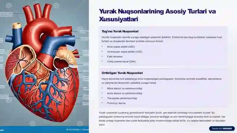 Orttirilgan va tug'ma yurak nuqsonlarini nur tashxisi usullari 2