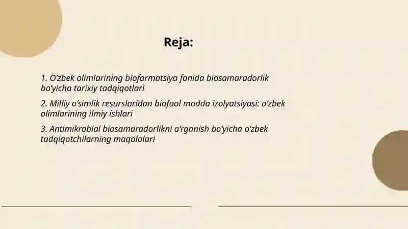 Biosamaradorlik bo‘yicha ishlagan o‘zbek olimlarining ilmiy ishlari 2