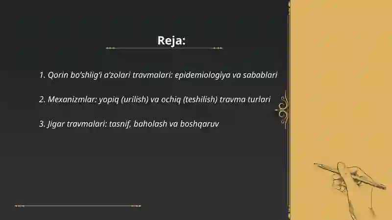 Qorin boʻshligʻi aʼzolari travmalari 2