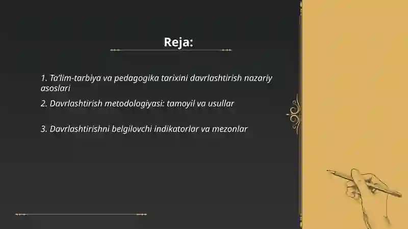 Ta’lim-tarbiya va pedagogika tarixini davrlashtirish muamolari 2
