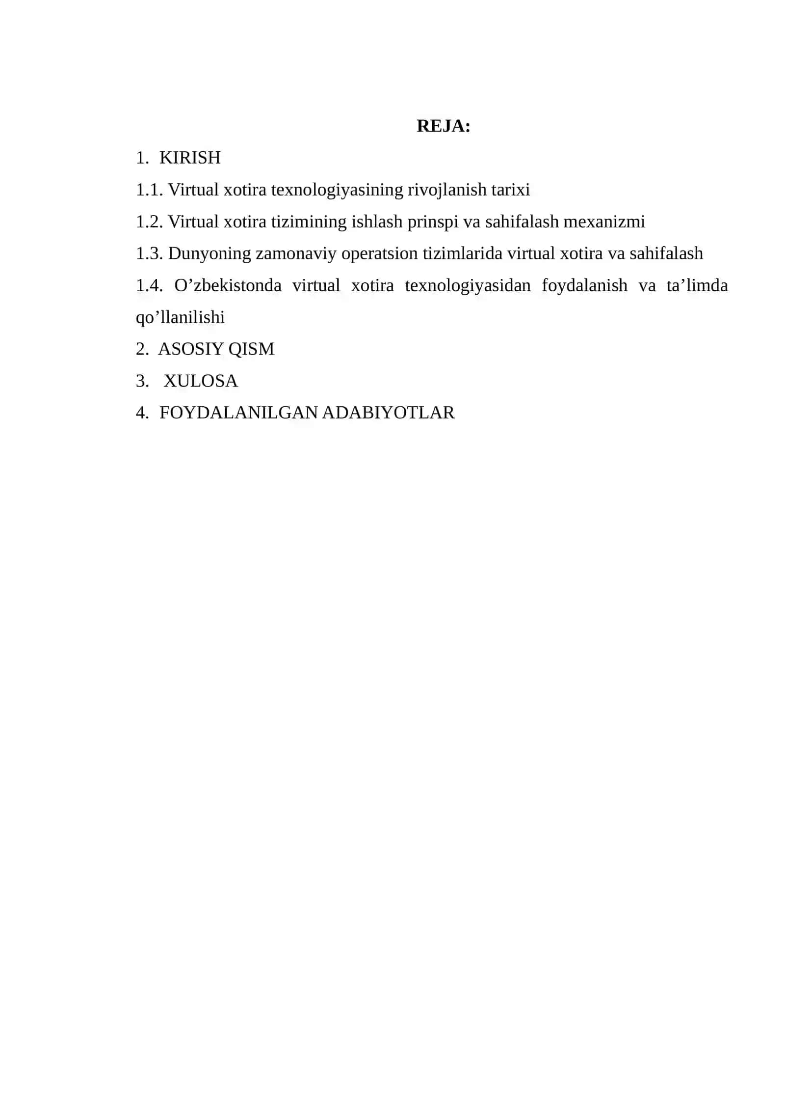 Virtual xotira texnologiyasi va sahifalash mexanizmi 2