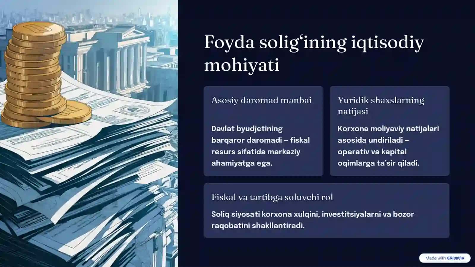 Yuridik shaxslardan olinadigan foyda solig‘i: Soliqqa tortiladigan bazani hisoblash uslubiyati 2