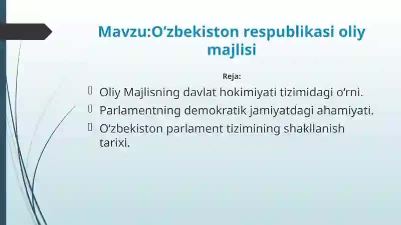 Oʻzbekiston respublikasi oliy majlisi 2