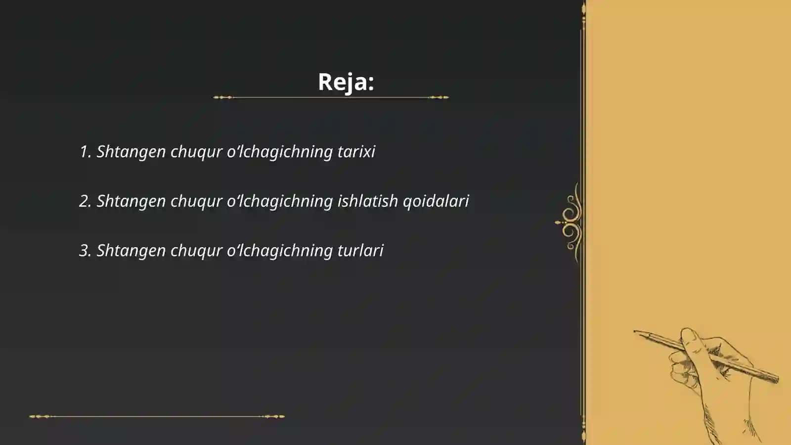 Shtangen chuqur olchagich oʻlchov vositasi 2