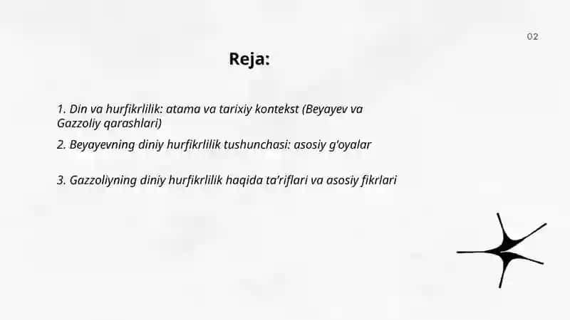 Din va hurfikrlilik. Beyayevning diniy hurfikrlilik haqida Gazzoliy gʻoyalari bilan qiyoslash 2