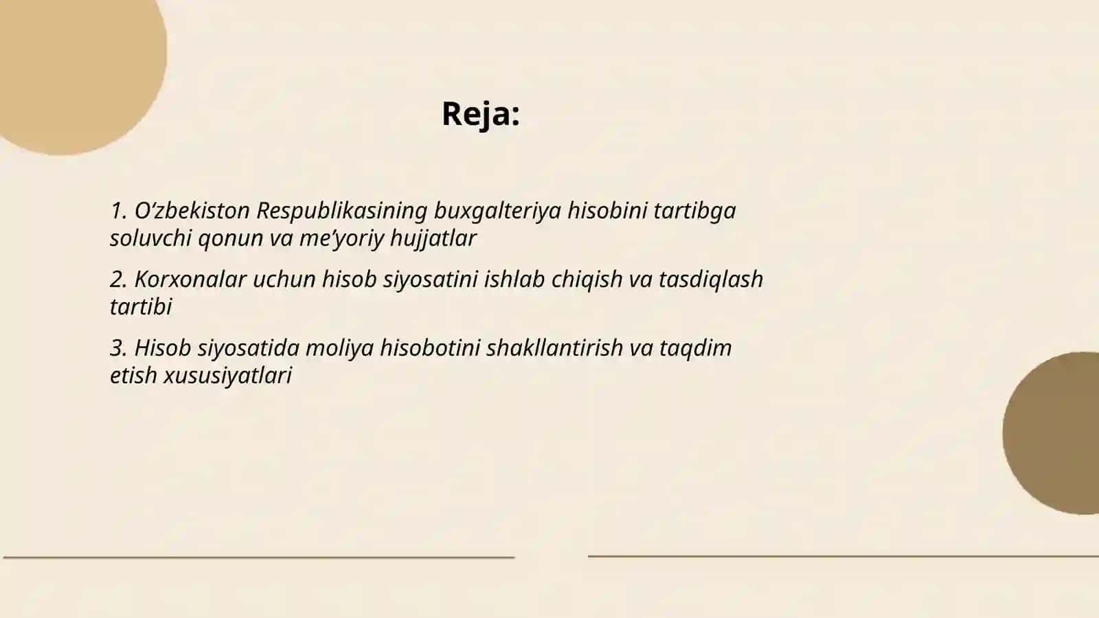 Òzbekiston Respublikasi korxonalarida hisob siyosatining òziga xos xususiyatlari 2