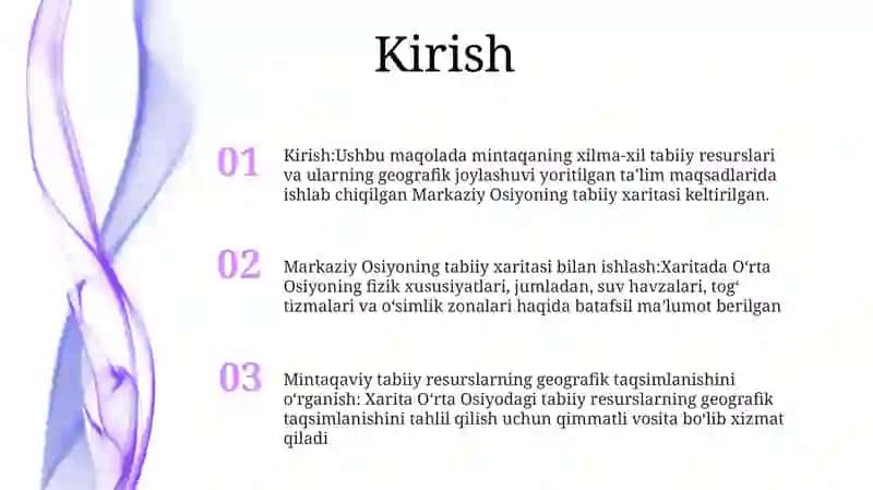 Markaziy Osiyo Tabiiy Xaritasi Bilan Ishlash 2