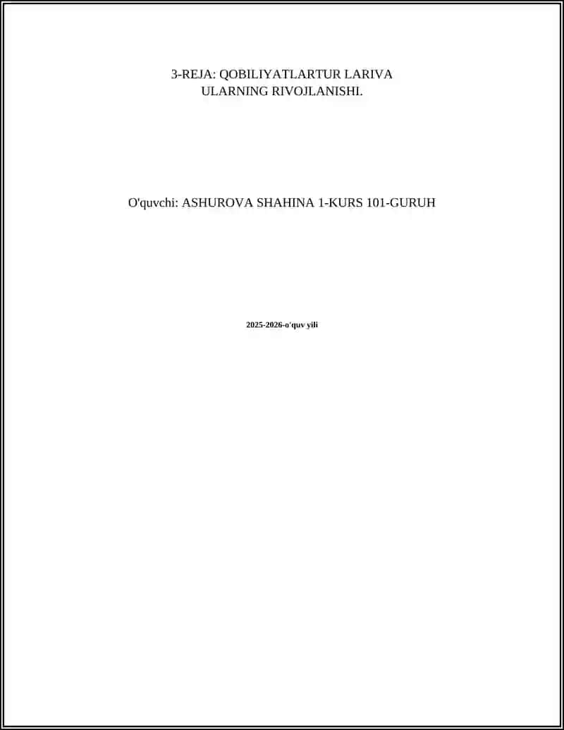 SHAXSNING INDIVIDUAL PSIXOLOGIK XUSUSIYATLARI REFERAT 2