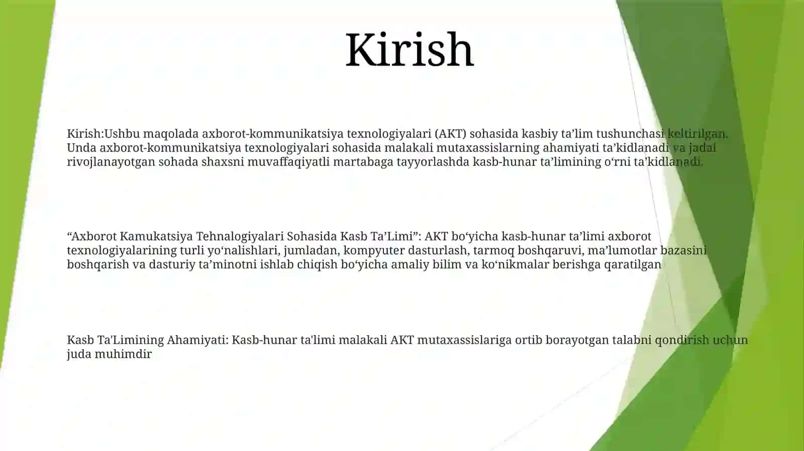 Axborot Kamukatsiya Tehnologiyalari Sohasida Kasb Ta'Limi 2