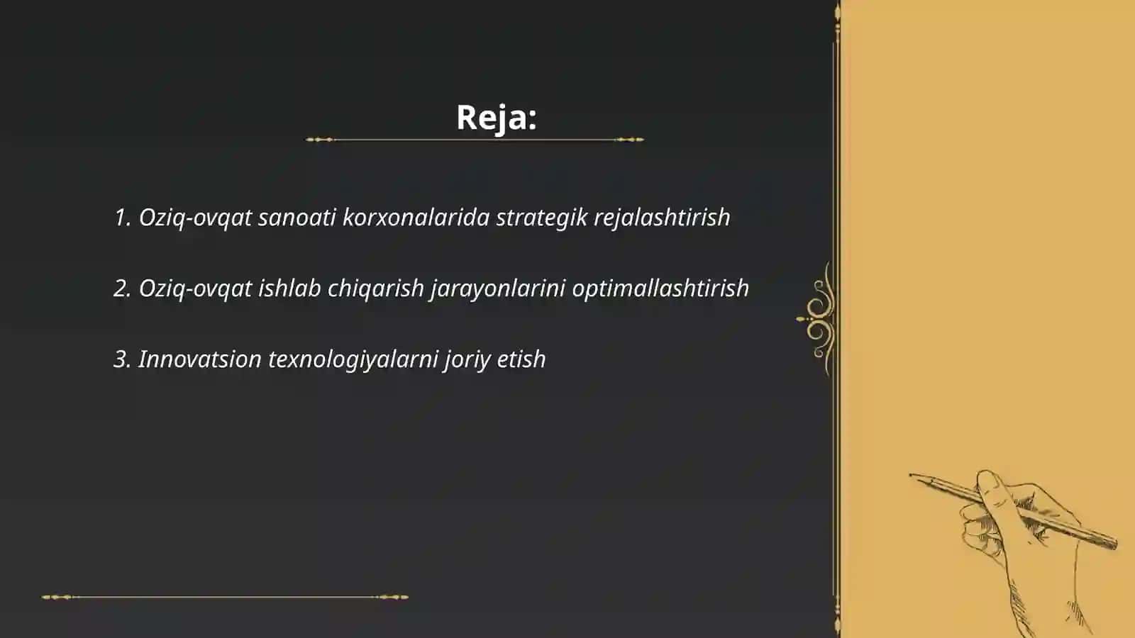 Oziq-ovqat sanoati korxonalarini boshqarish mexanizmlarini takomillashtirish 2