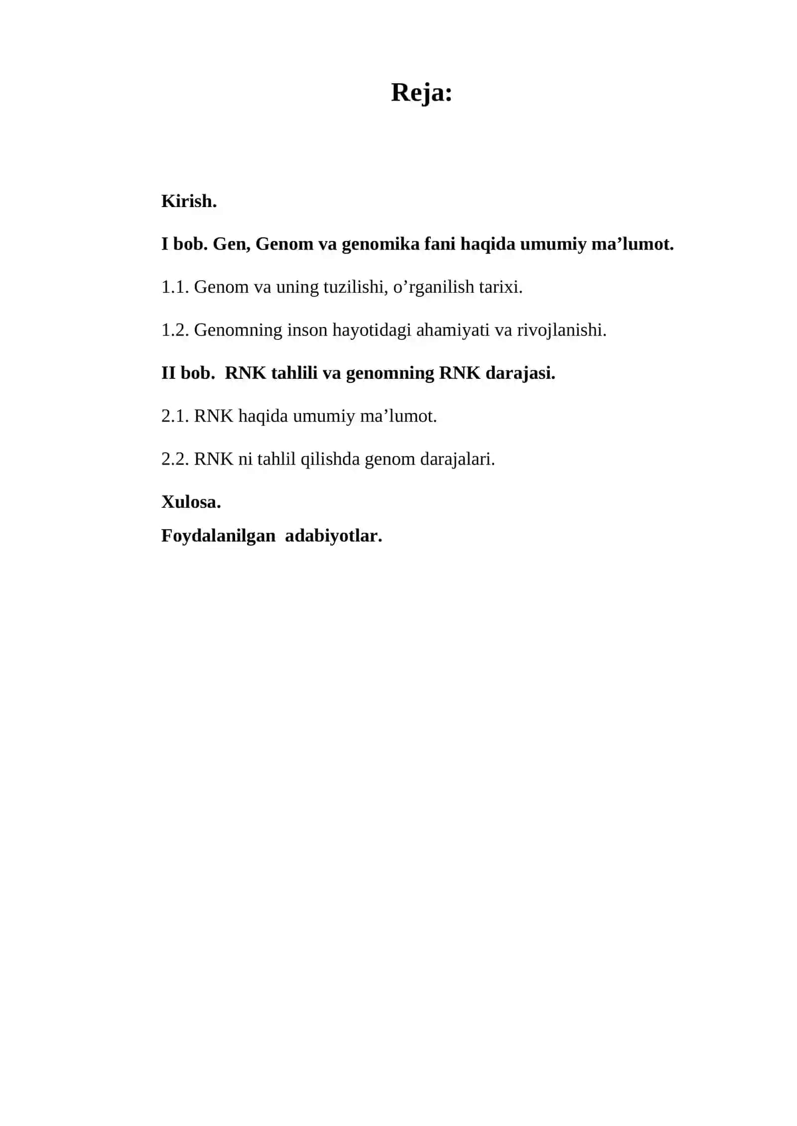 Genomning RNK darajasidagi taxlili 2