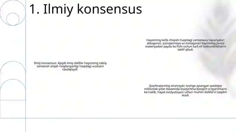 Hayot Paydo BoʻLishi Haqidagi Zamonaviy Tasavvurlar 2