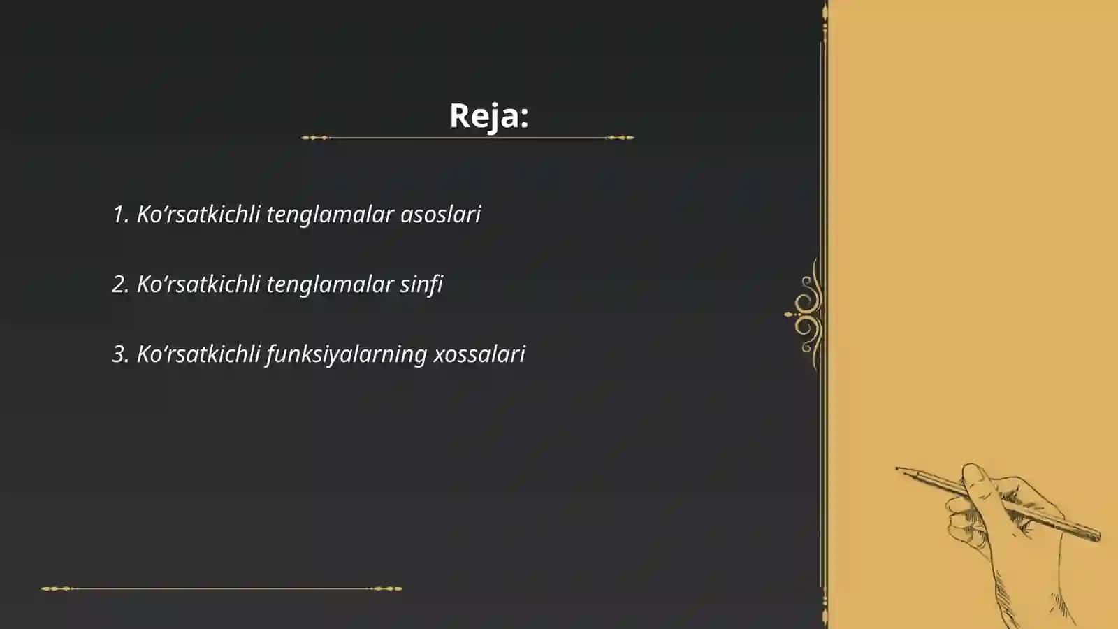Koʻrsatkichli tenglama va tengsizliklarni oʻqitish metokikasi 2